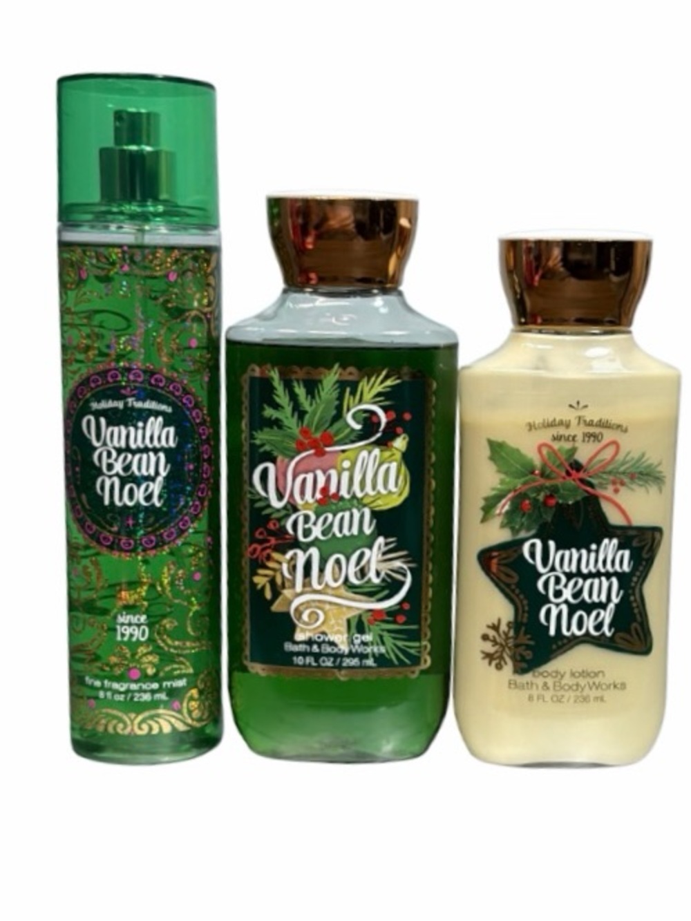 Vanilla Bean Noel - Bath & Body Works Body Wash, Moisturizer & Body Oil Set